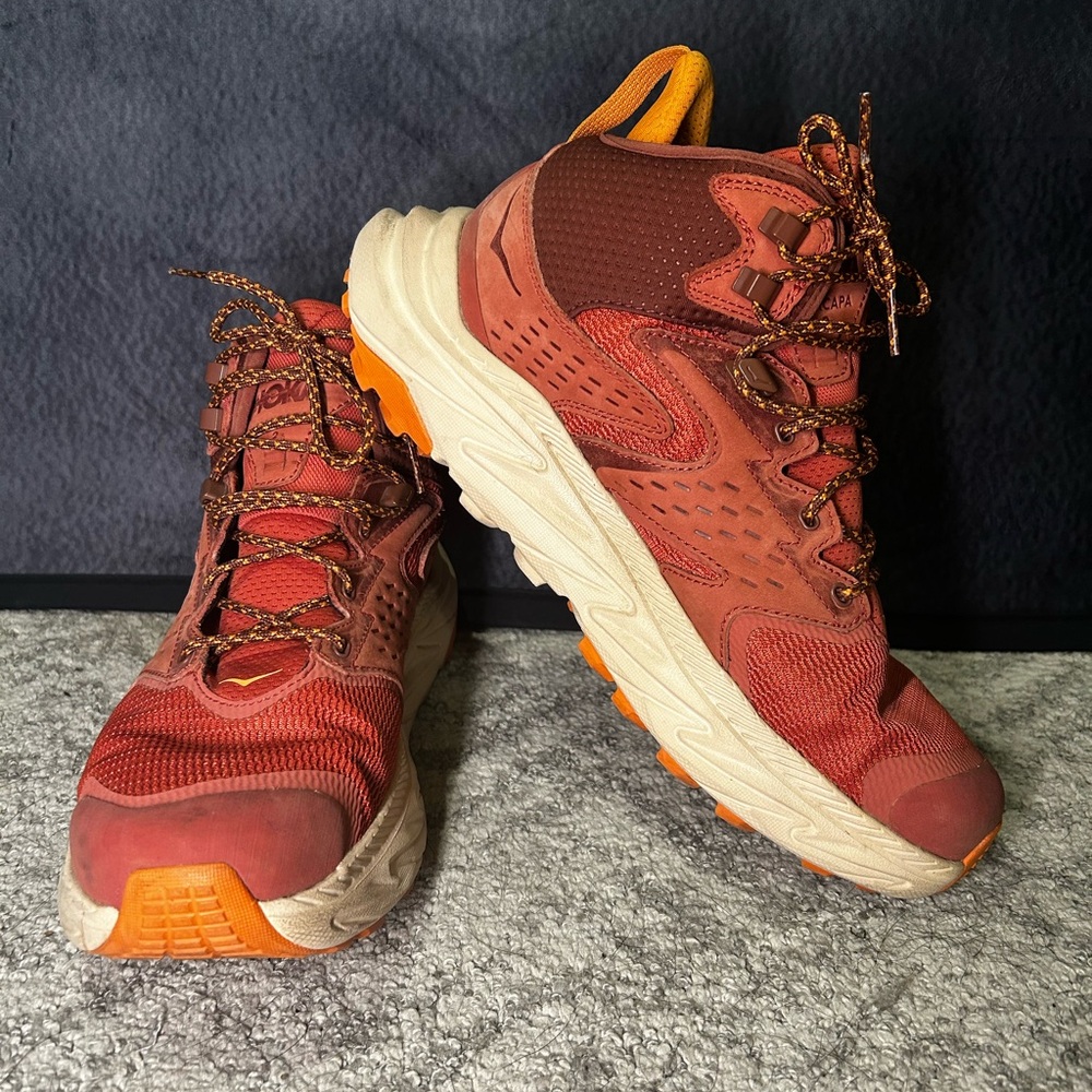 HOKA one one Anacapa 2 women’s Hiking Trail Shoes-Hot Sauce/shifting sand SZ 11B